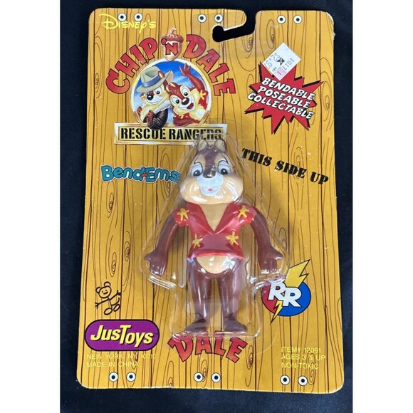 Chip N Dale Rescue Rangers Bend-Ems Figures Jus toys Vtg NOS 4.5" - Picture 2 of 8